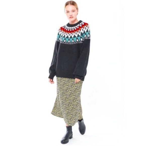 NEW Urban Outfitters Cadence Intarsia Knit Sweater - Picture 2 of 12